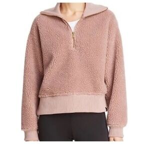 VARLEY Daphne Cropped Sherpa Fleece Quarter Zip Pullover Small EUC
